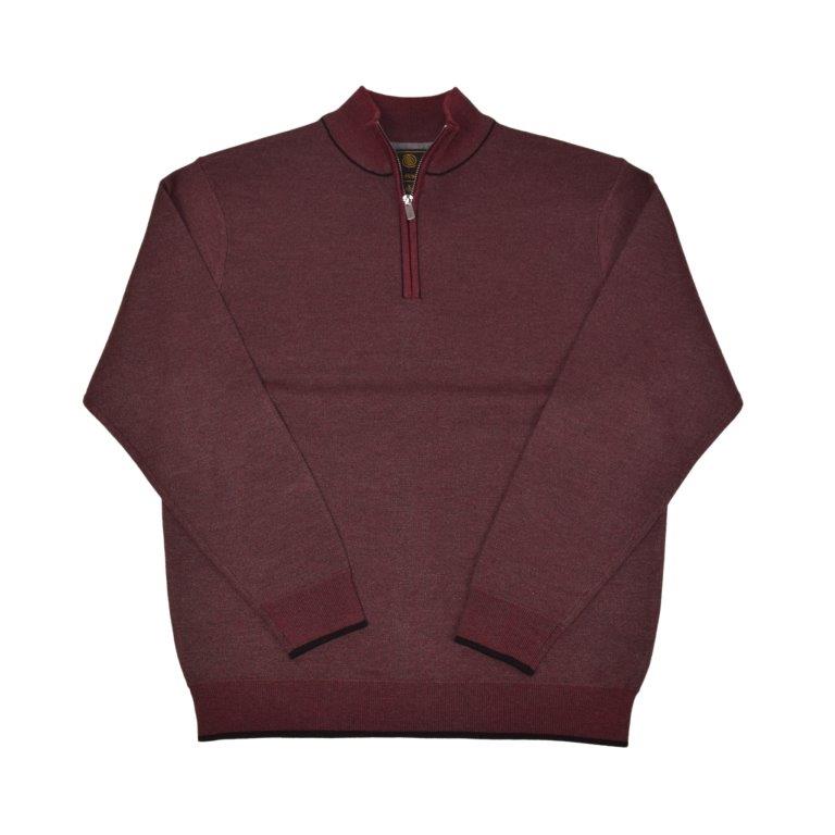 FX FUSION 1/4 Zip Birdseye Sweater Crimson Heather