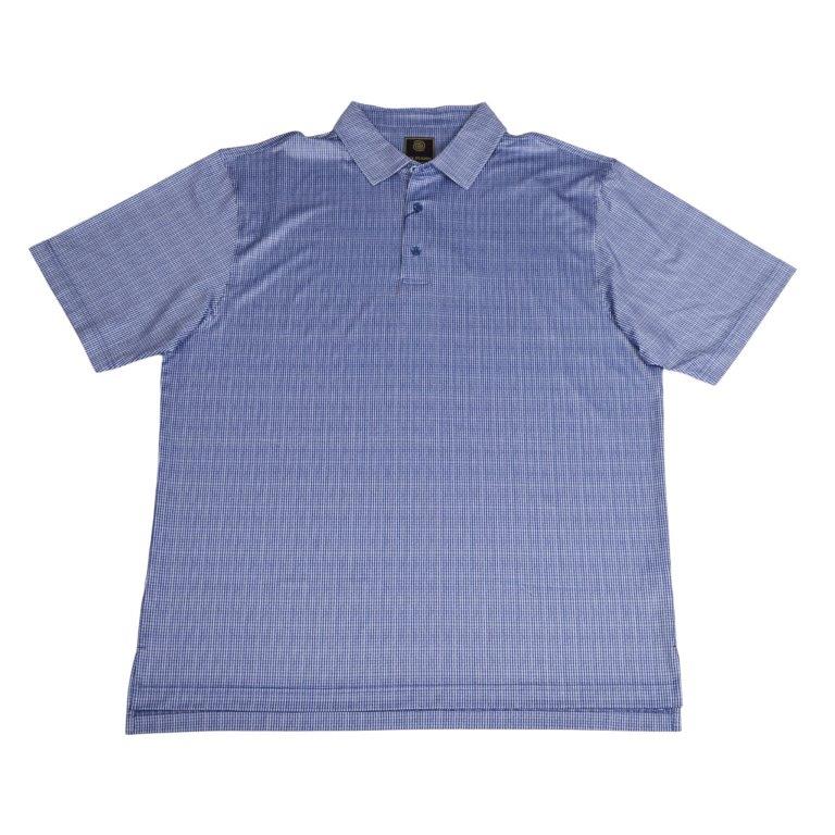FX Fusion Short Sleeve Performance Polo in Blue Gingham