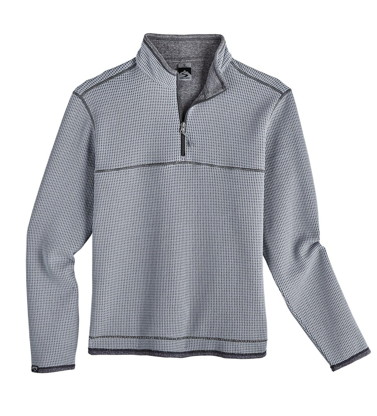 Storm Creek Maverick Waffle Knit Pullover Platinum - Hajjar's Big & Tall Mens Clothing