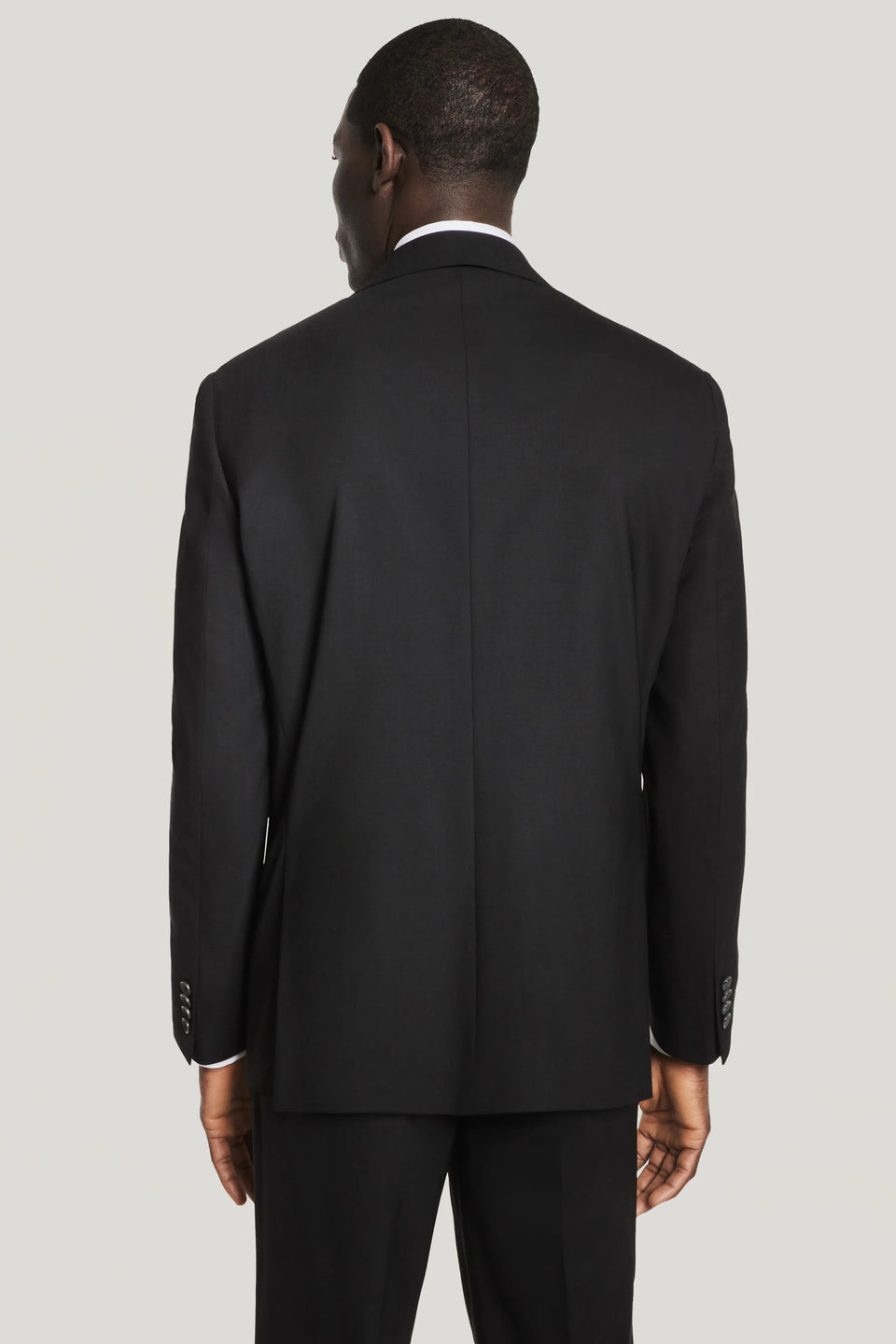 Jack Victor Wool Solid Black Suit