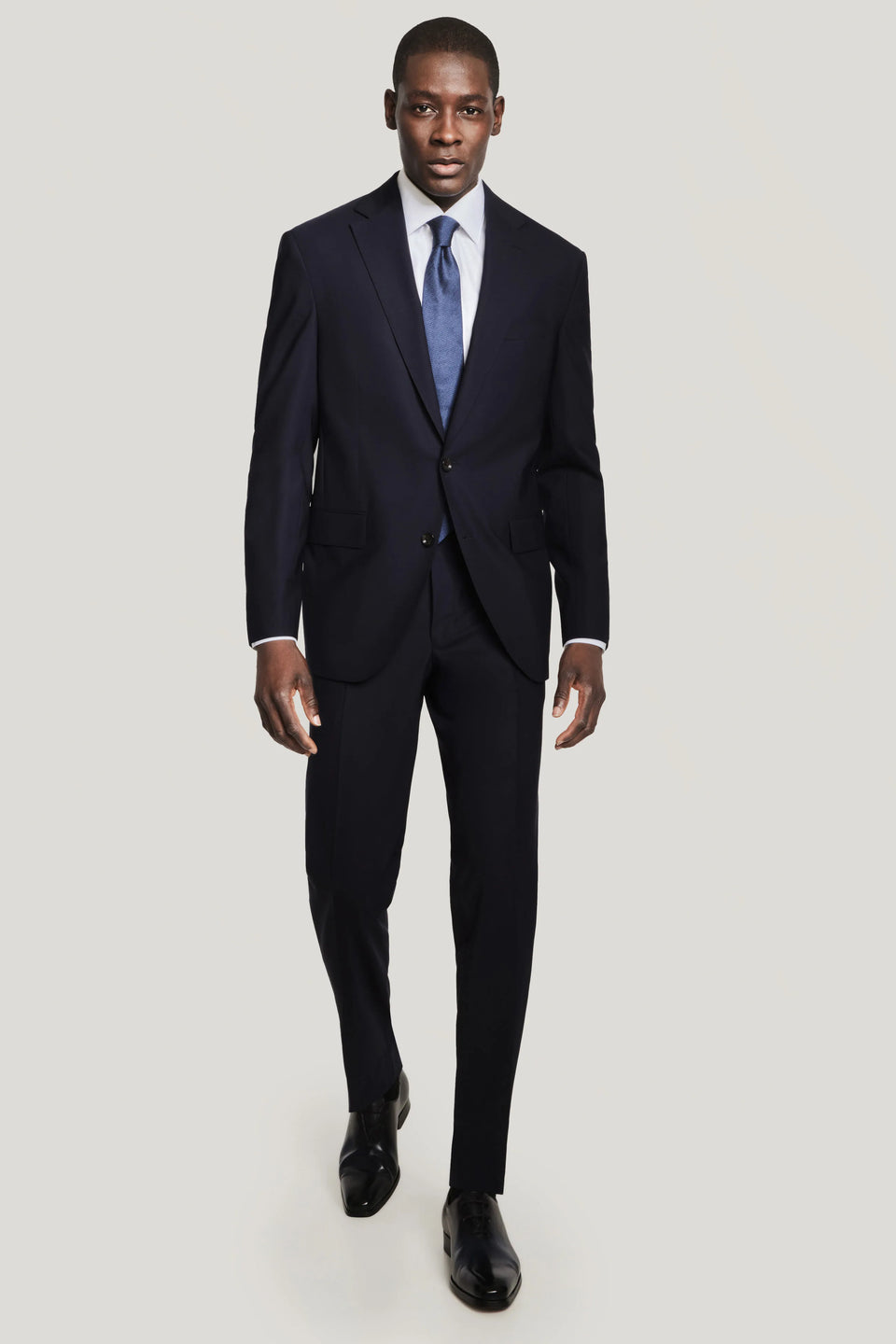 Jack Victor Wool Solid Navy Suit