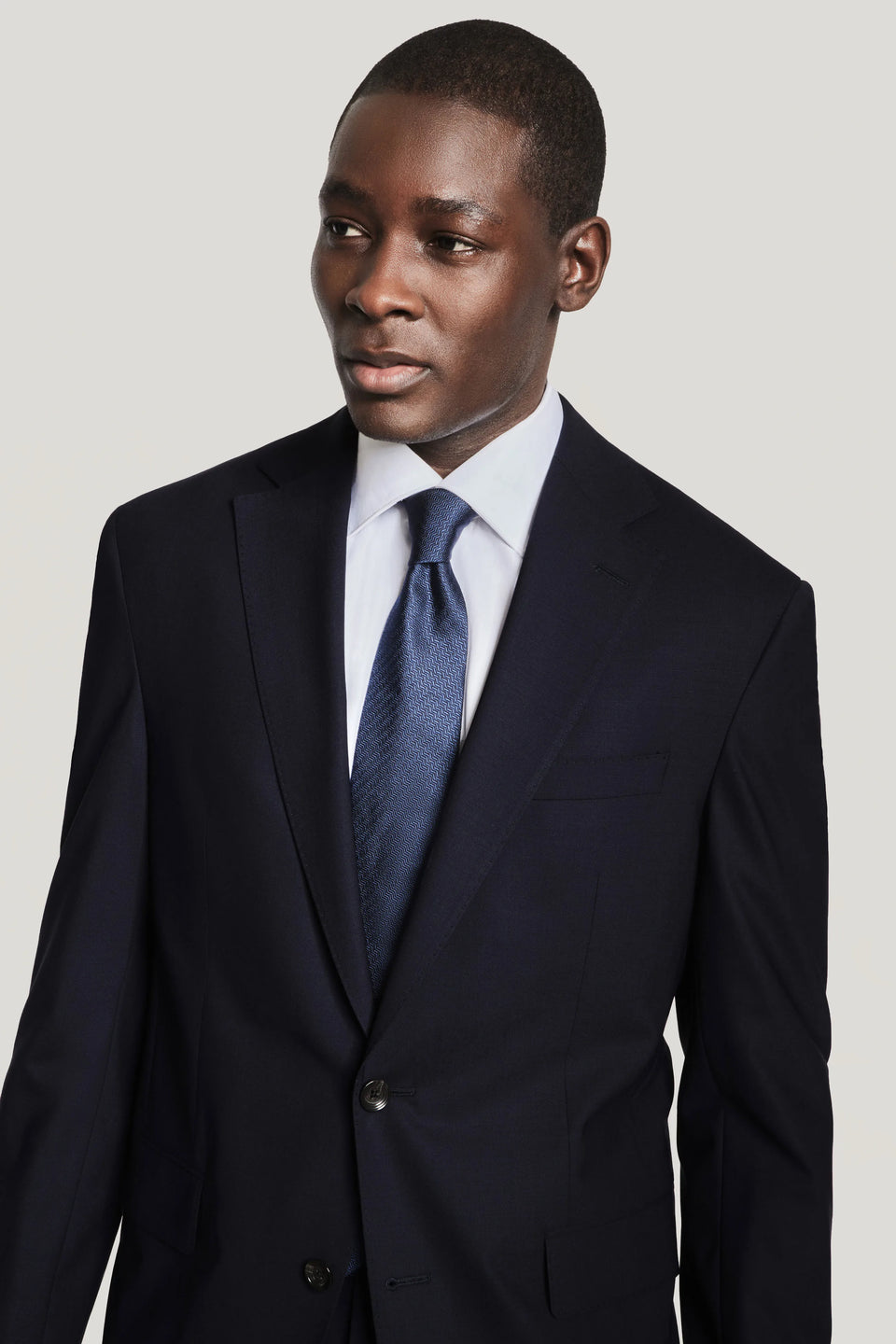 Jack Victor Wool Solid Navy Suit