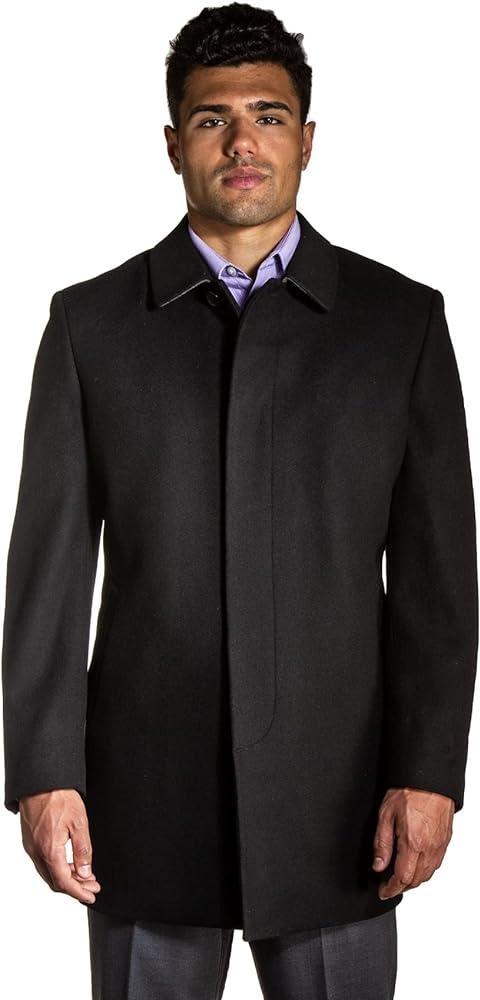 Jean Paul Germain Tyson Wool Blend Topcoat - Hajjar's Big & Tall Mens Clothing