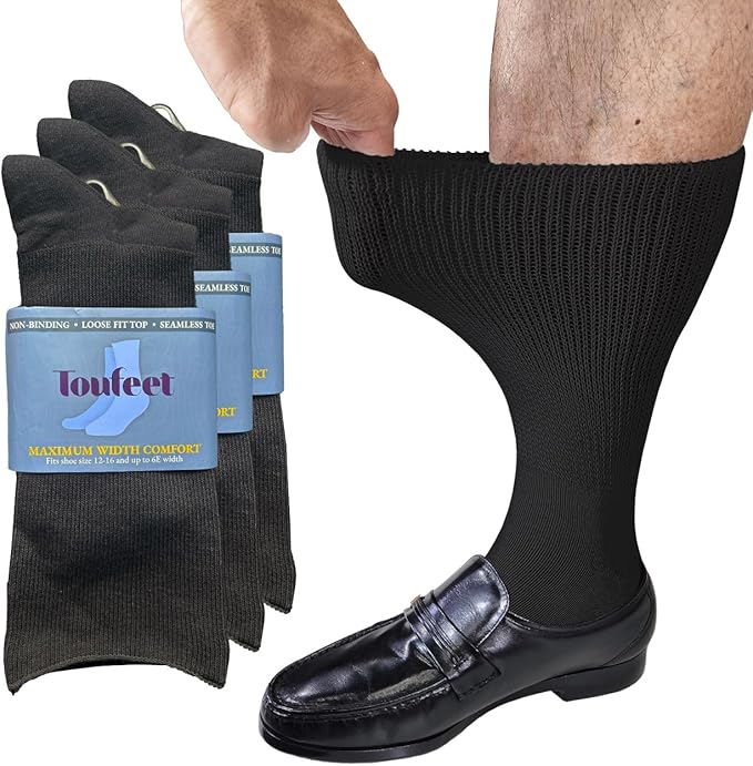 3 Pack Extra Wide Dress Socks By Toufeet 3 Pack Extra Wide Dress Socks By Toufeet