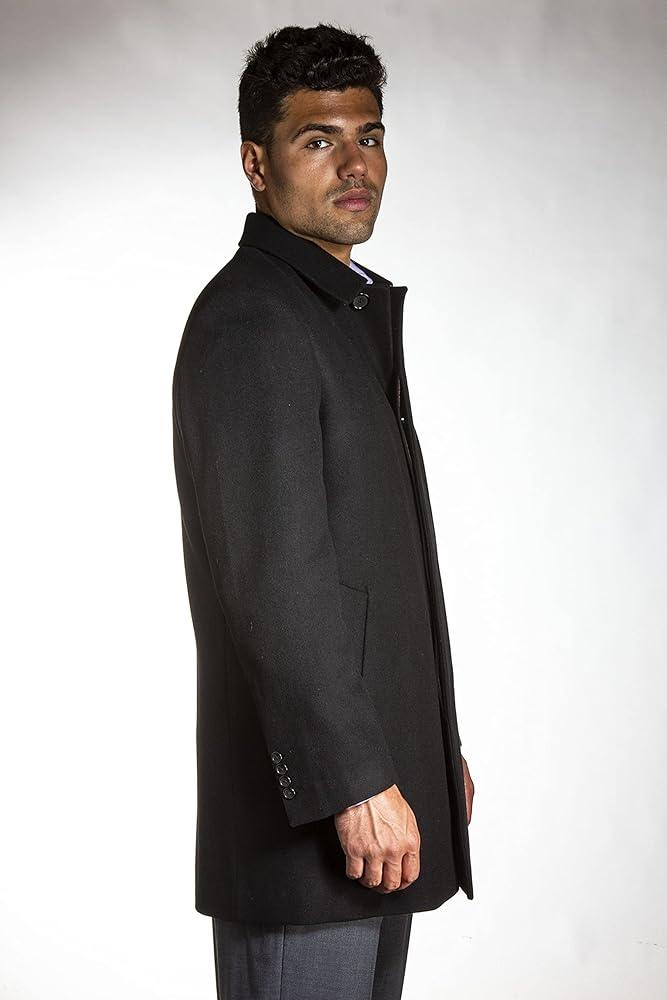 Jean Paul Germain Tyson Wool Blend Topcoat - Hajjar's Big & Tall Mens Clothing