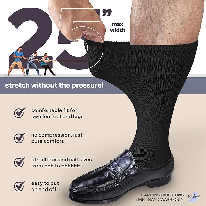 Extra Wide Dress Socks By Toufeet