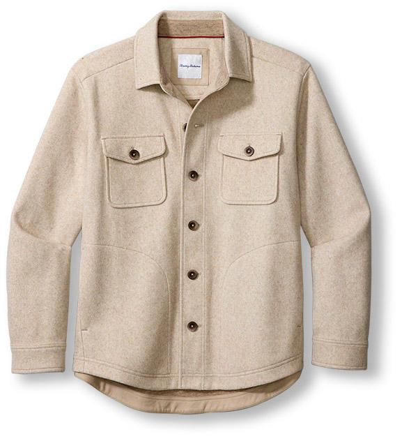 Tommy Bahama Silver Lake CPO Shirt Jacket Twill Heather - Hajjar's Big & Tall Mens Clothing