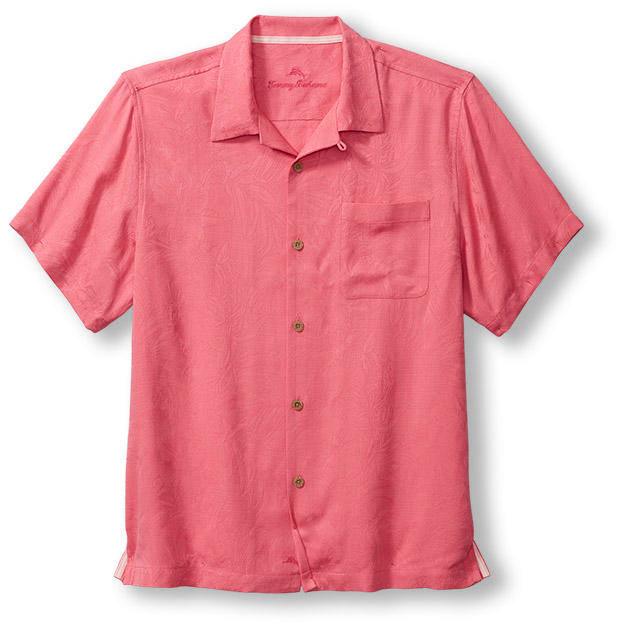Tommy Bahama Tropic Isles Camp Shirt Soft Flamingo - Hajjar's Big & Tall Mens Clothing