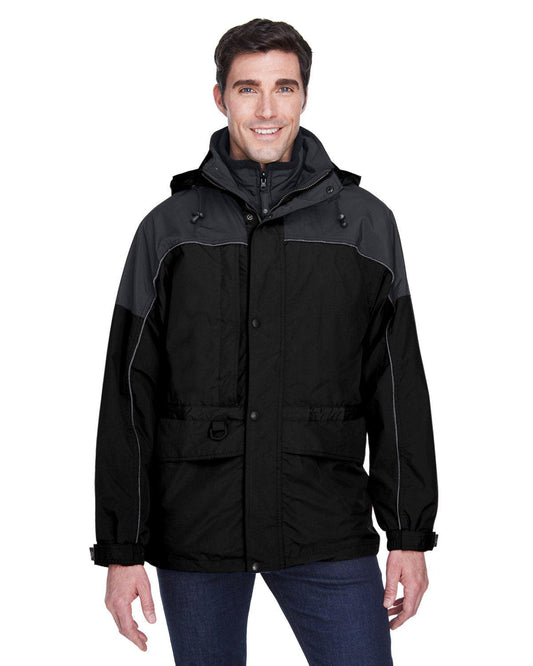 North End 3-in-1 Two-Tone Parka Black - Hajjar's Big & Tall Mens Clothing