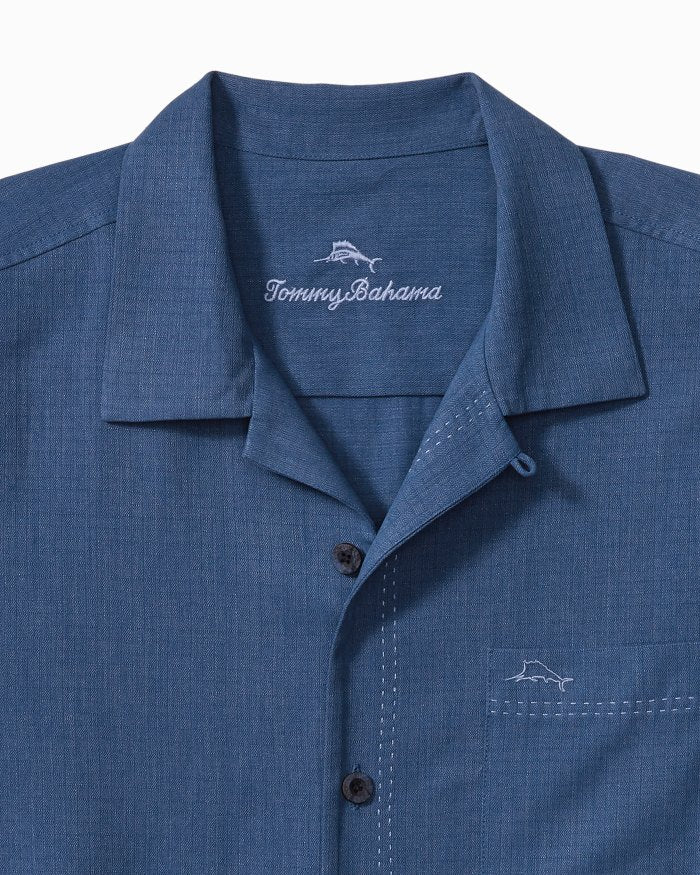 Tommy Bahama Coastal Breeze Check IslandZone® Camp Shirt Dockside Blue