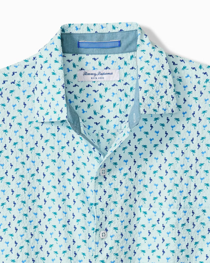 Tommy Bahama Nova Wave Flock It to You Cotton-Blend Shirt in Scandia Blue