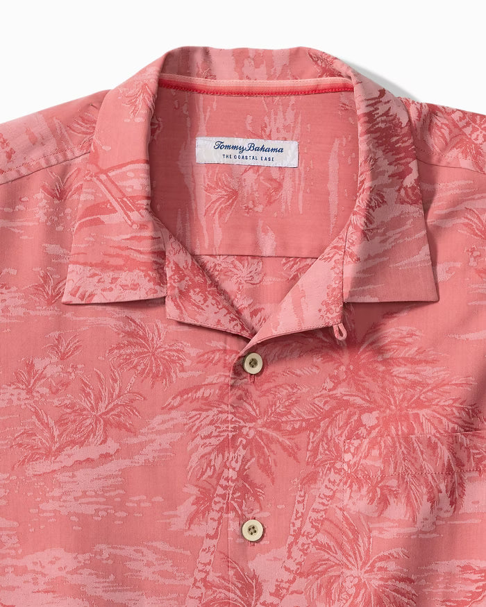 Tommy Bahama Coastal Ease Palms IslandZone® Camp Shirt in Red Sunset