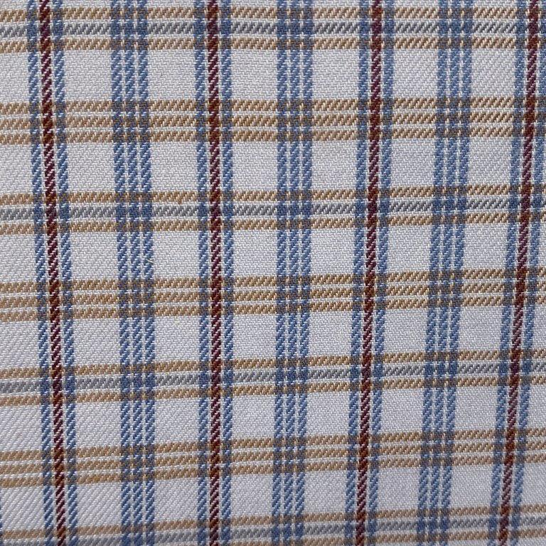 FX Fusion Easy Care Cotton Poly Woven Shirt Grey Acorn Check - Hajjar's Big & Tall Mens Clothing
