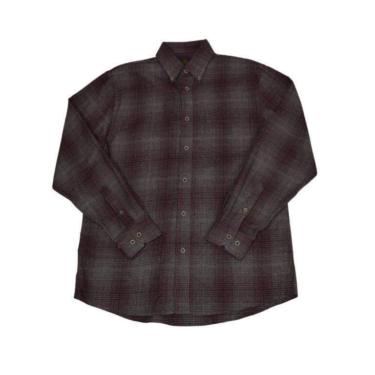 FX Fusion Flannel Button Down Shirt Burg/Brown Plaid