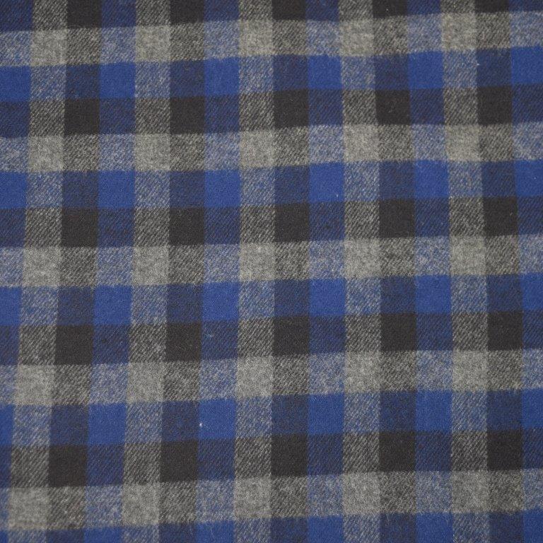 FX Fusion Flannel Button Down Shirt Royal/Charcoal - Hajjar's Big & Tall Mens Clothing