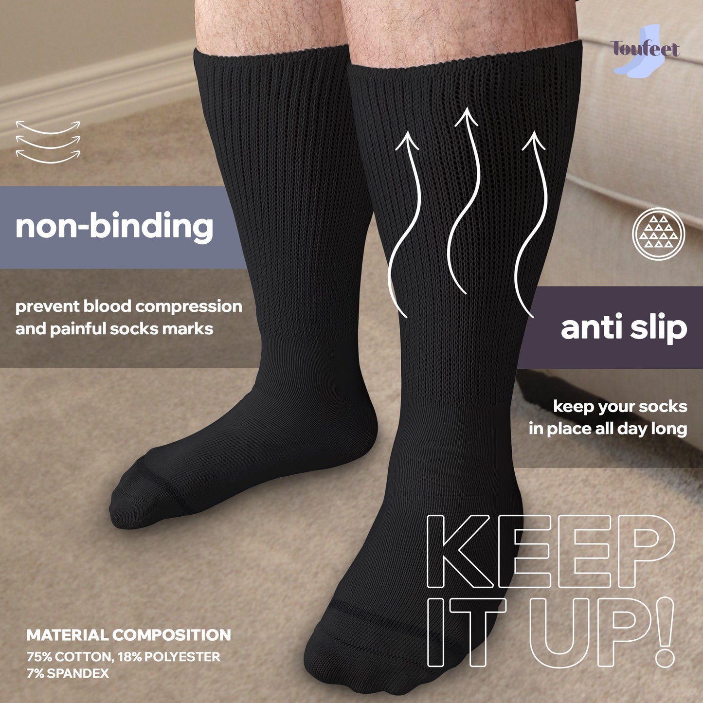 Extra Wide Athletic Socks By Toufeet