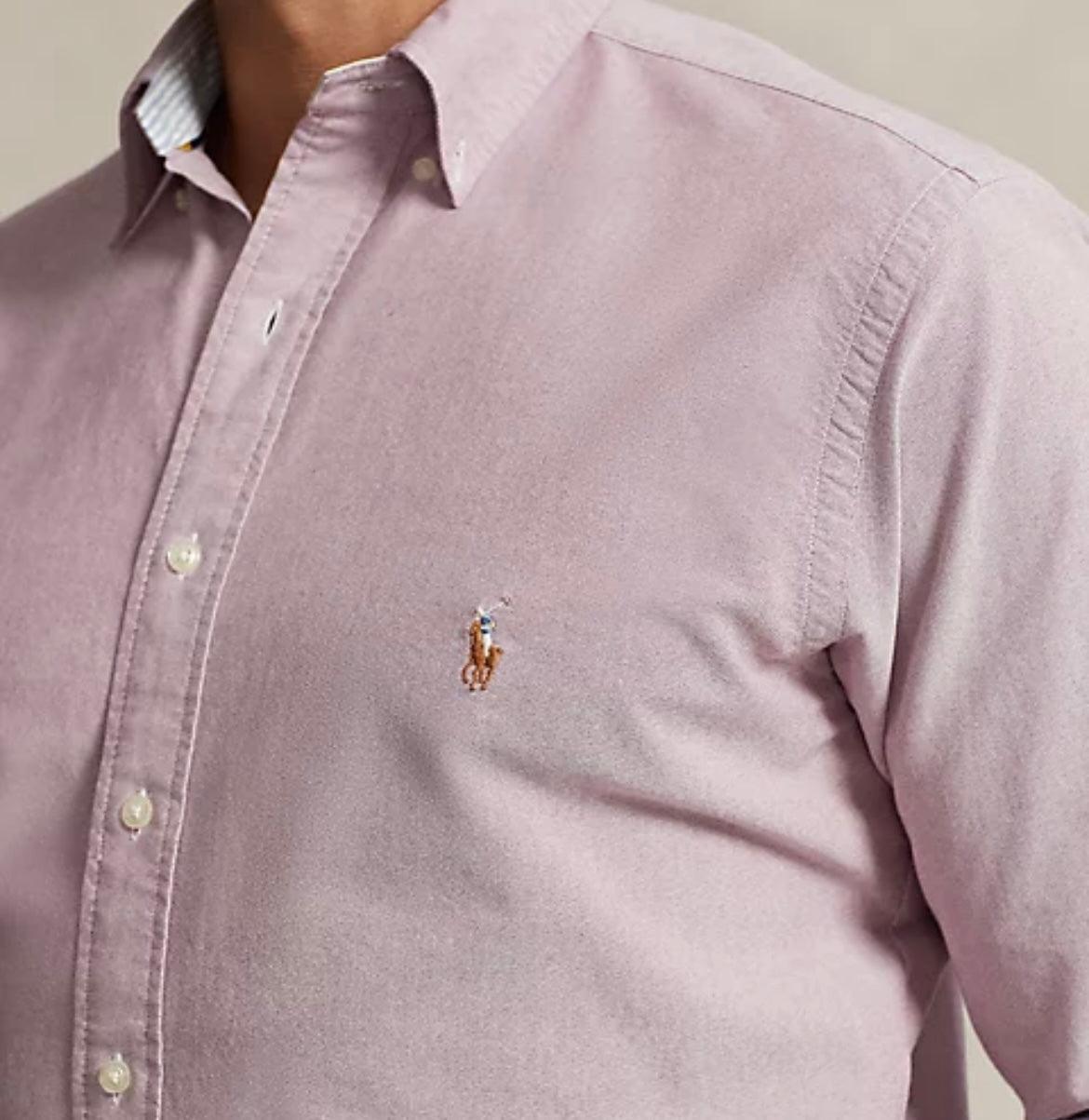 Polo Ralph Lauren Classic Fit Oxford Shirt Crimson/White - Hajjar's Big & Tall Mens Clothing