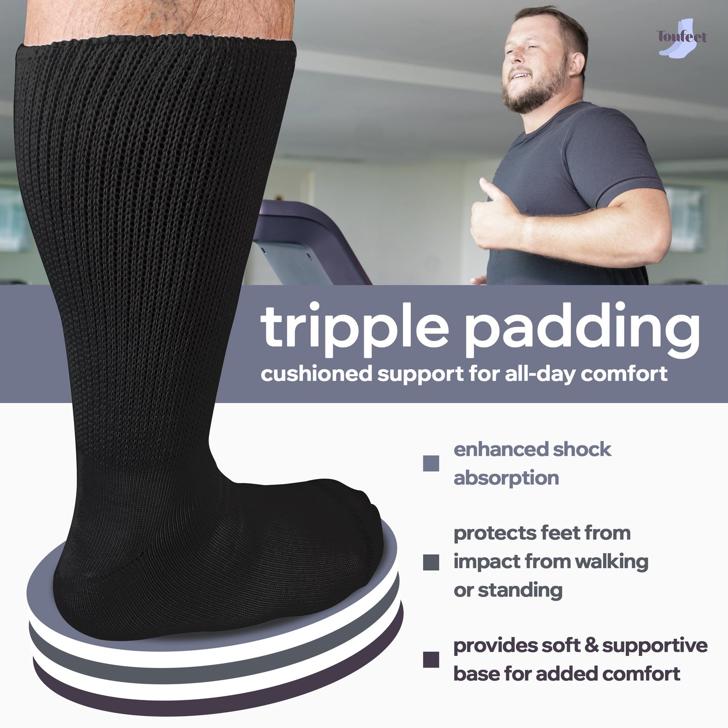 Extra Wide Athletic Socks By Toufeet
