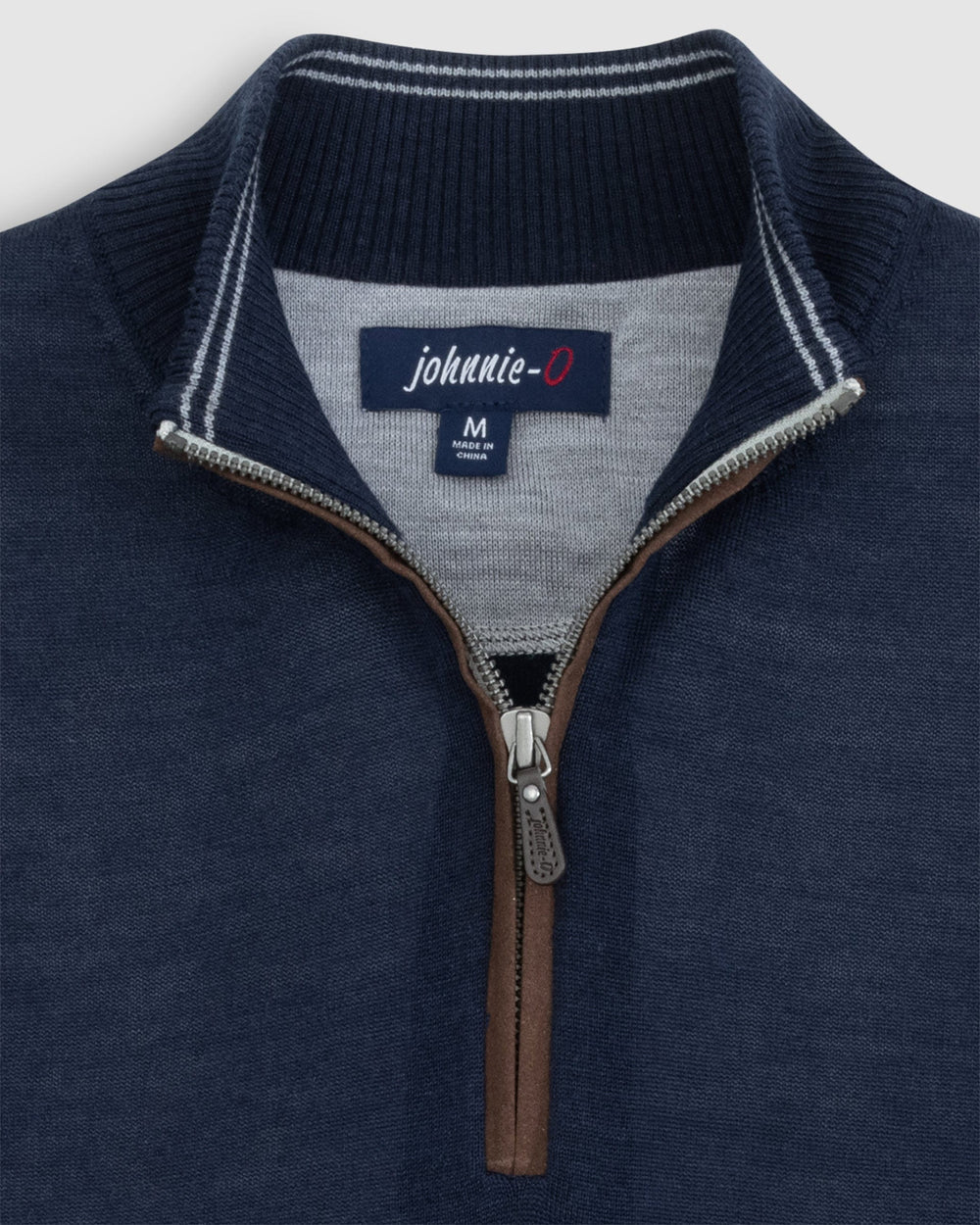 Johnnie-O Baron Lightweight Wool Blend 1/4 Zip Pullover Sweater Twilight Blue