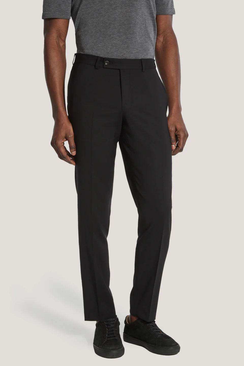 Jack Victor Riviera Traveler Flat-Front Pants Black