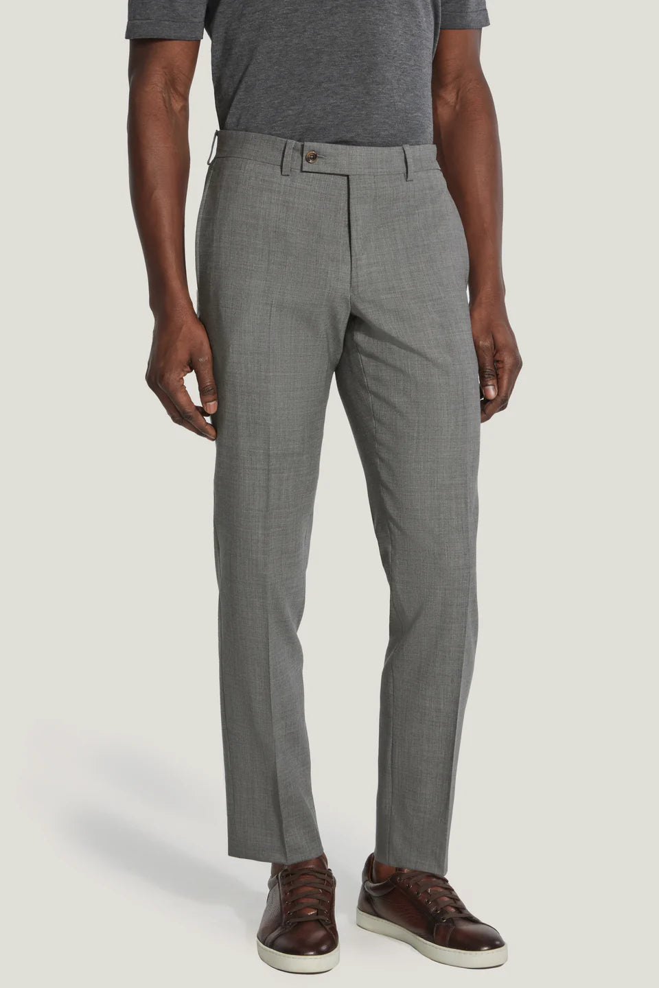 Jack Victor Riviera Traveler Flat-Front Pants Med Grey