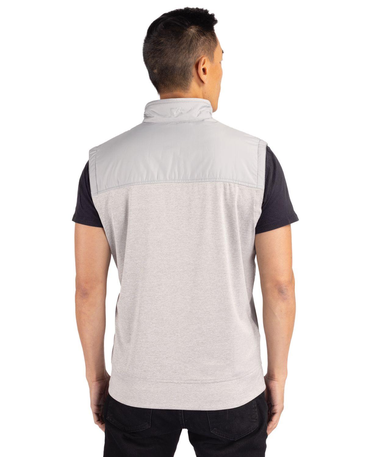 Cutter & Buck Stealth Hybrid Quilted Windbreaker Vest Polished - Hajjar's Big & Tall Mens Clothing