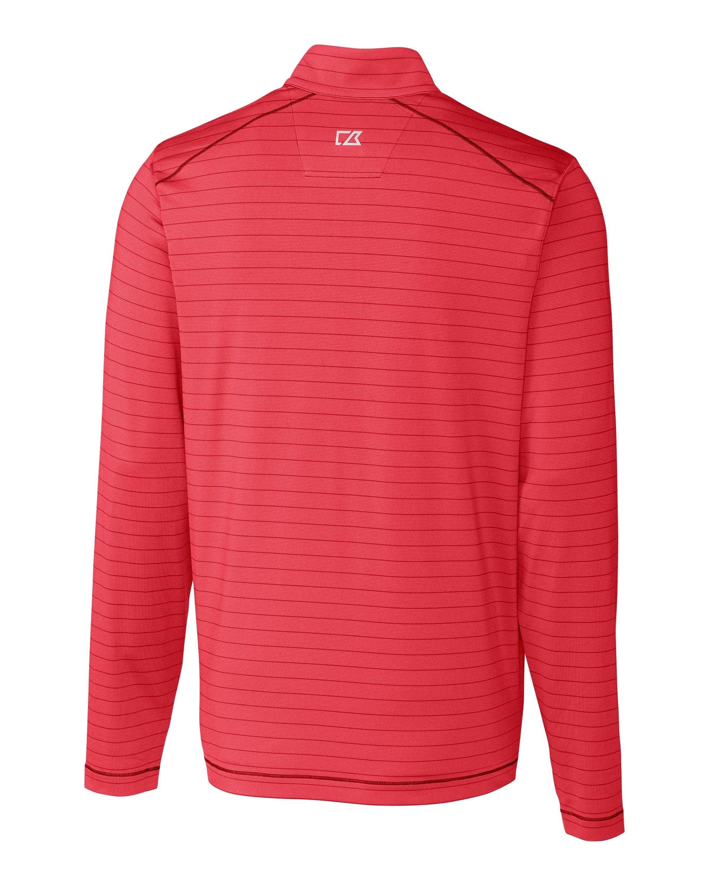 Cutter & Buck Holman Stripe Half Zip Cardinal Red Heather - Hajjar's Big & Tall Mens Clothing