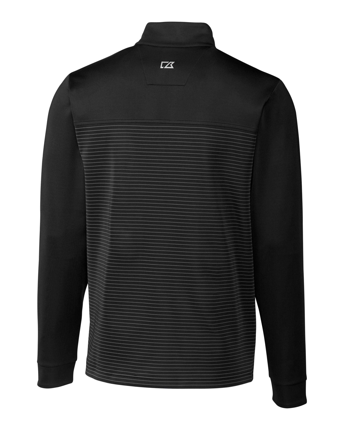 Cutter & Buck Traverse Stripe Stretch Quarter Zip Pullover Black - Hajjar's Big & Tall Mens Clothing