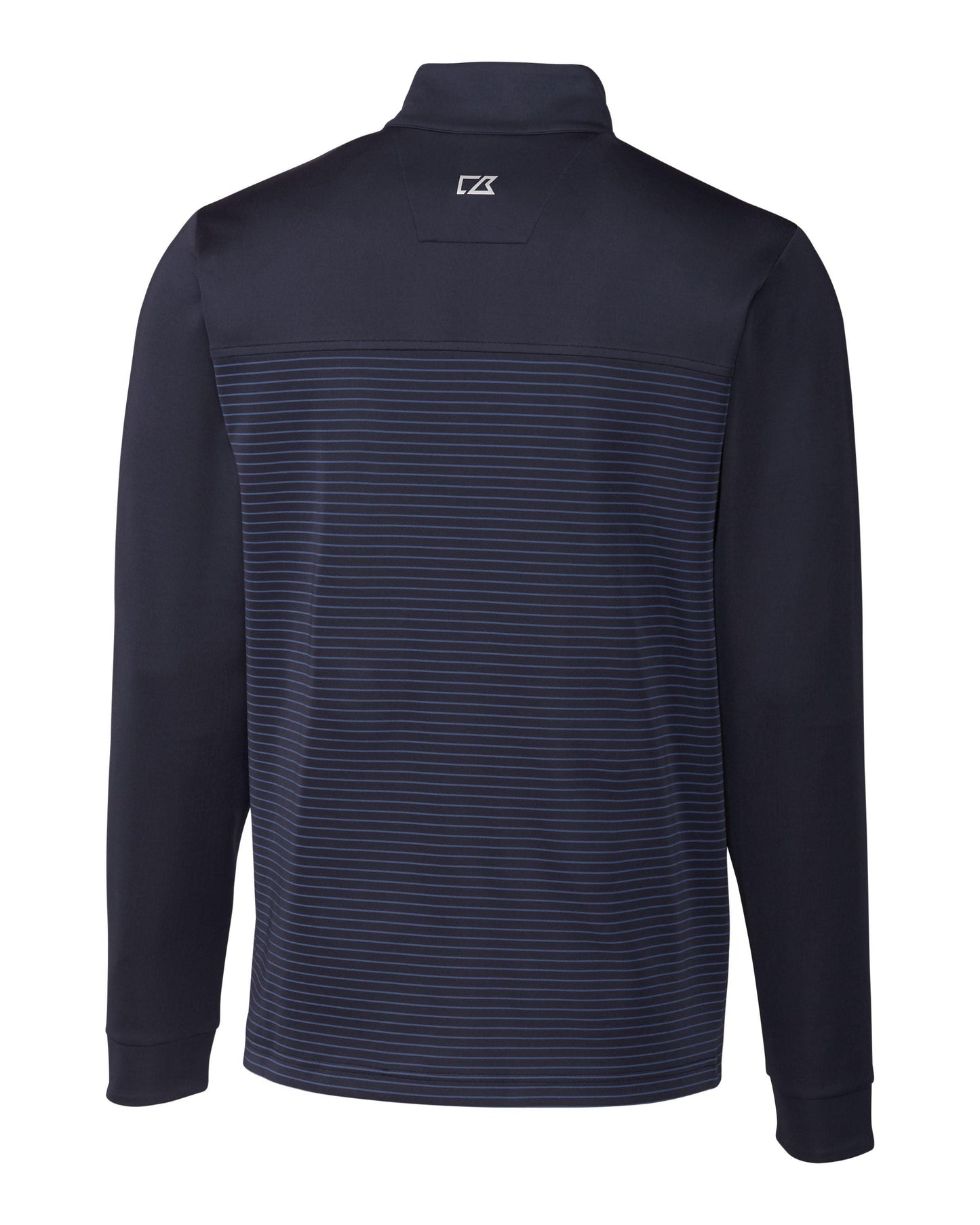 Cutter & Buck Traverse Stripe Stretch Quarter Zip Pullover Navy Blue - Hajjar's Big & Tall Mens Clothing