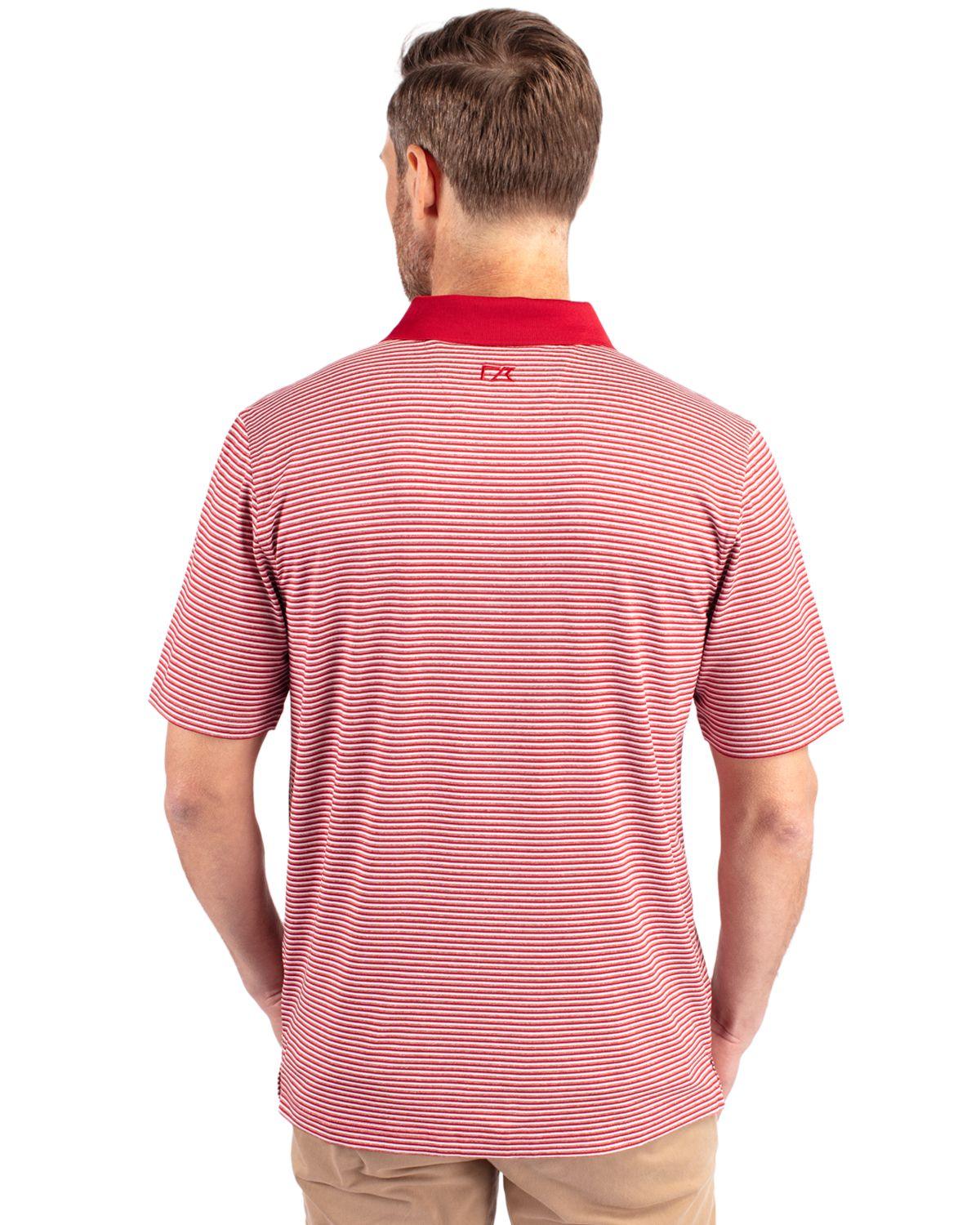 Cutter & Buck Forge Polo Tonal Stripe Red - Hajjar's Big & Tall Mens Clothing
