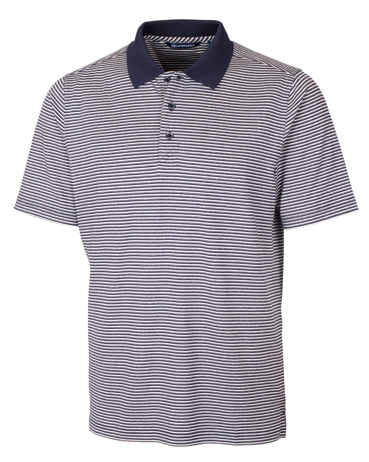Cutter & Buck Forge Polo Tonal Stripe Liberty Navy - Hajjar's Big & Tall Mens Clothing