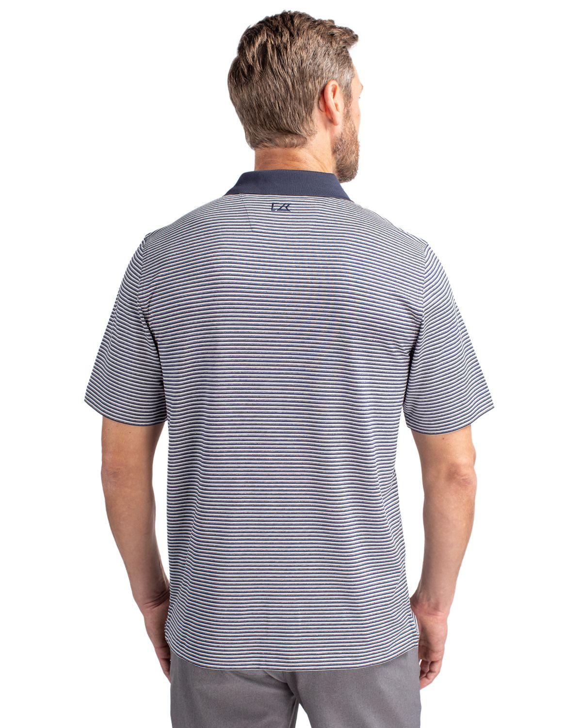 Cutter & Buck Forge Polo Tonal Stripe Liberty Navy - Hajjar's Big & Tall Mens Clothing