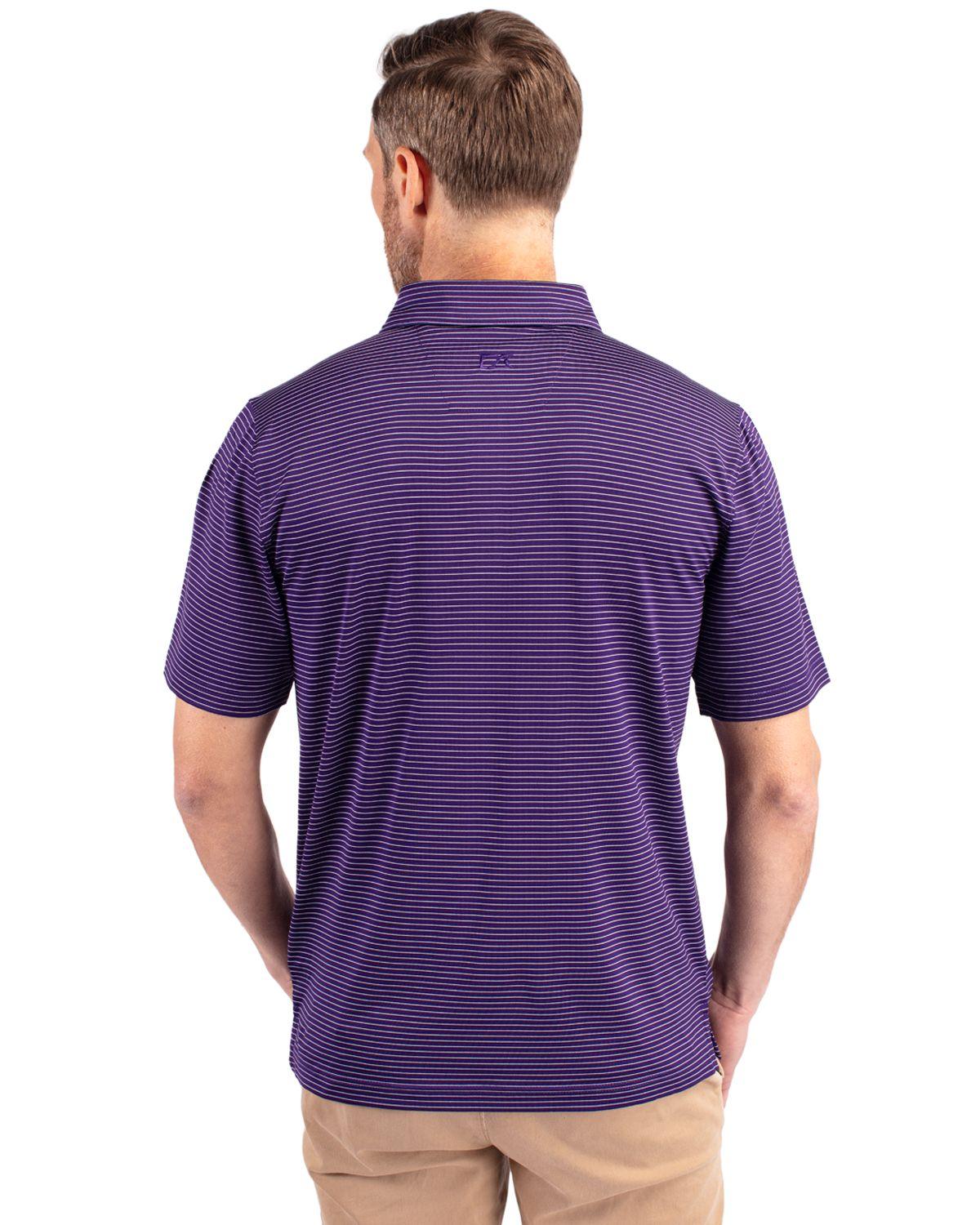 Cutter & Buck Forge Pencil Stripe College Purple - Hajjar's Big & Tall Mens Clothing