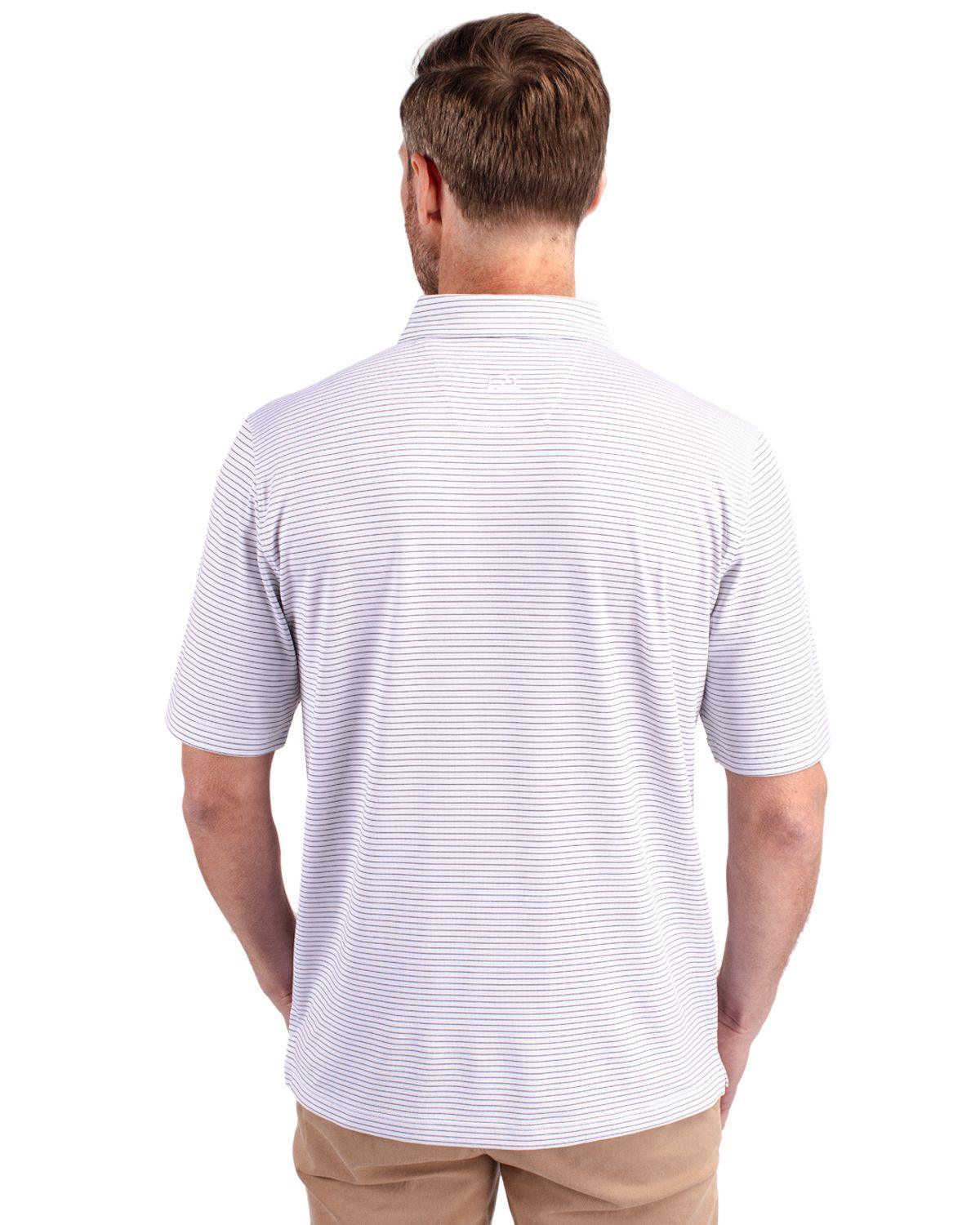 Cutter & Buck Forge Pencil Stripe White - Hajjar's Big & Tall Mens Clothing