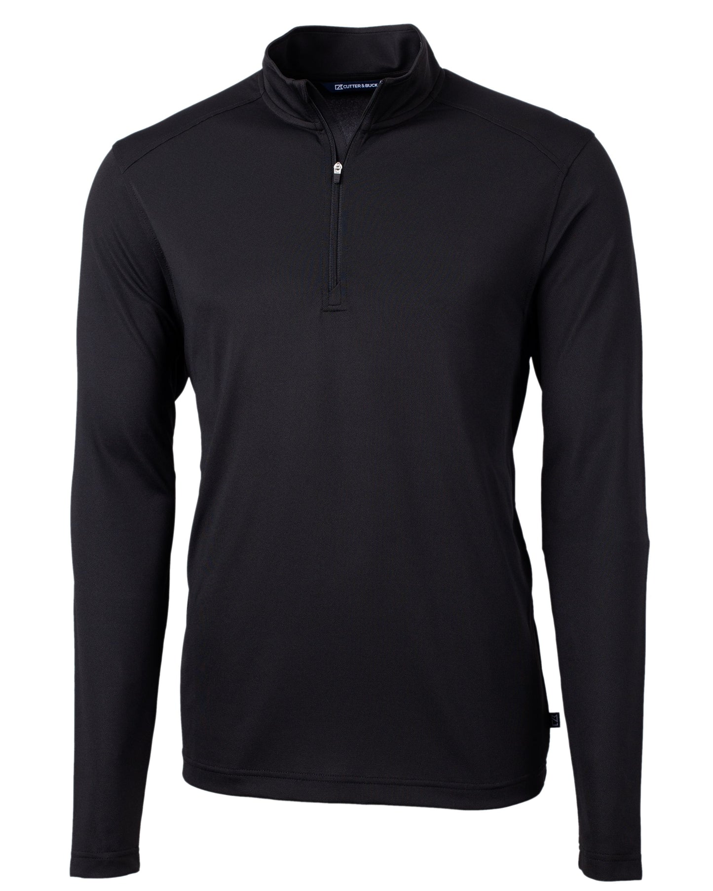 Cutter & Buck Virtue Eco Pique Quarter Zip Pullover Black - Hajjar's Big & Tall Mens Clothing
