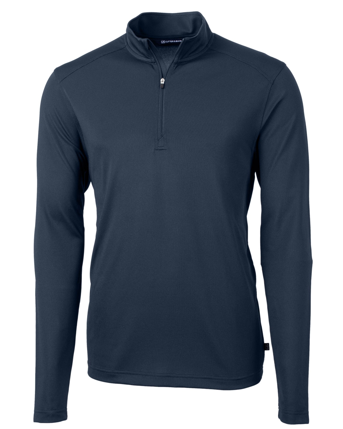 Cutter & Buck Virtue Eco Pique Quarter Zip Pullover Navy Blue - Hajjar's Big & Tall Mens Clothing