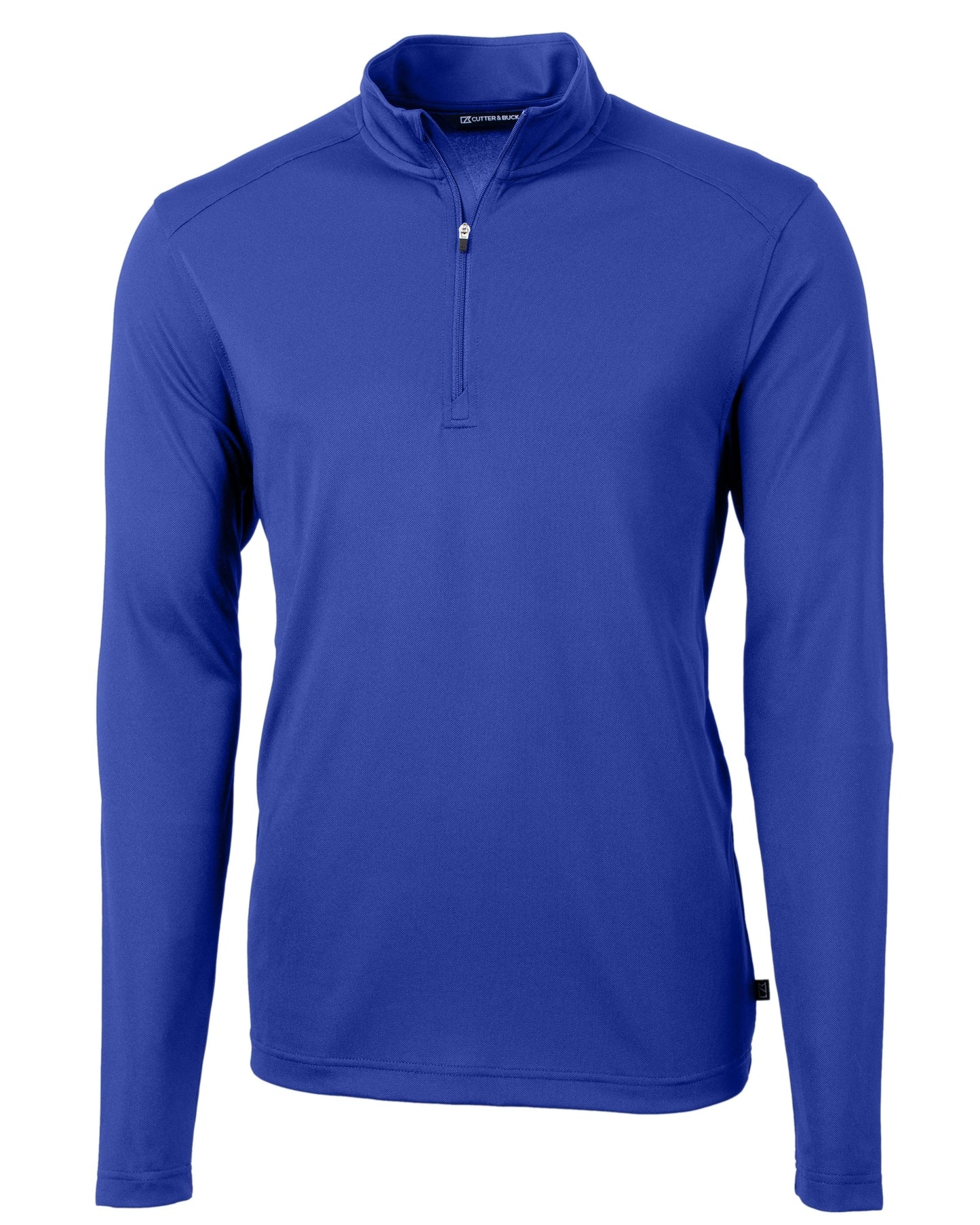 Cutter & Buck Virtue Eco Pique Quarter Zip Pullover Tour Blue - Hajjar's Big & Tall Mens Clothing