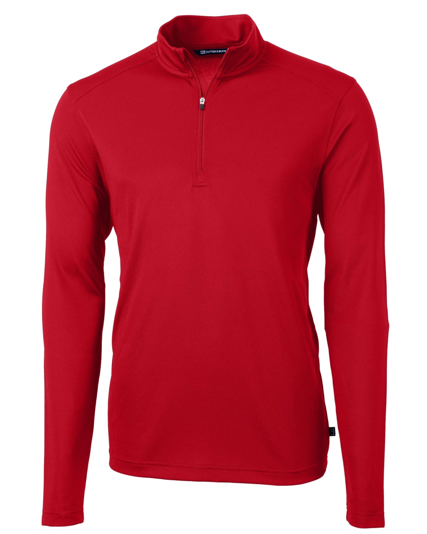 Cutter & Buck Virtue Eco Pique Quarter Zip Pullover Red - Hajjar's Big & Tall Mens Clothing