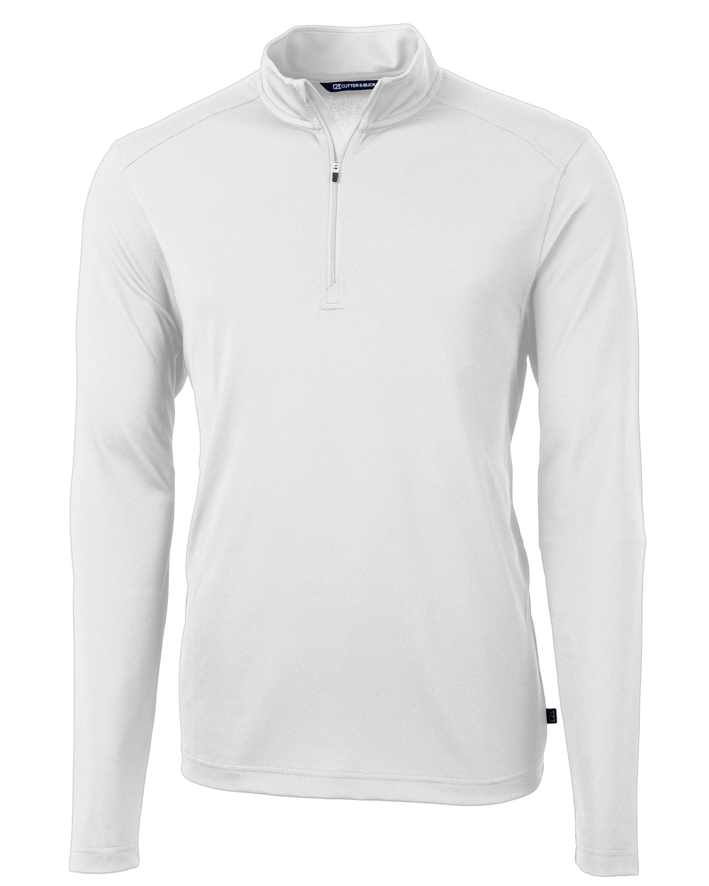 Cutter & Buck Virtue Eco Pique Quarter Zip Pullover White - Hajjar's Big & Tall Mens Clothing