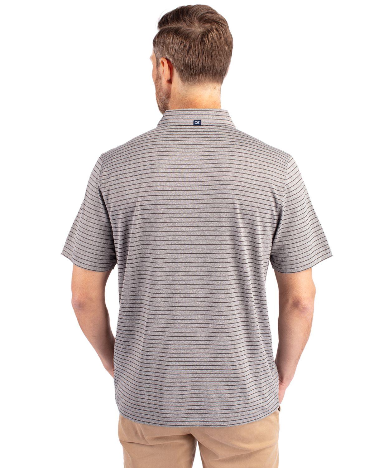 Cutter & Buck Forge Eco Heather Stripe Stretch Polo Elemantal Grey Heather - Hajjar's Big & Tall Mens Clothing