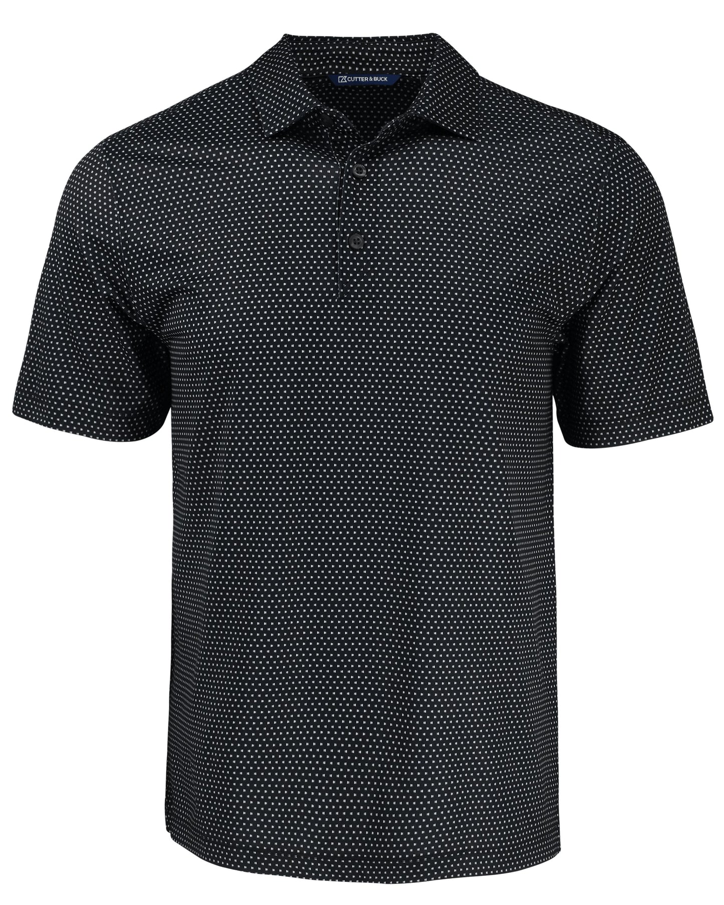 Cutter & Buck Pike Eco Shadow Check Print Polo Black