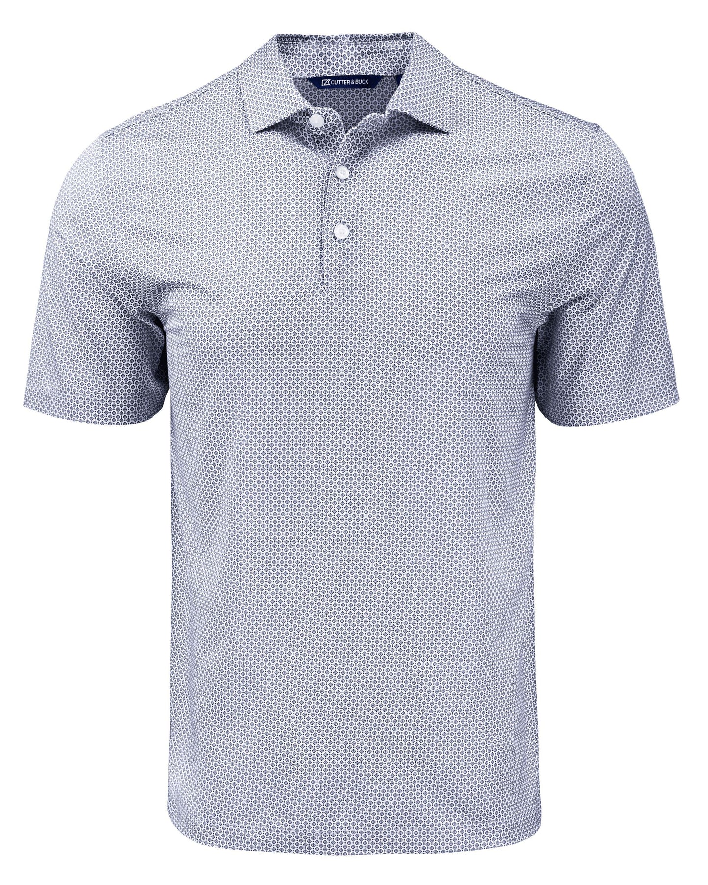 Cutter & Buck Pike Eco Diamond Dot Print Black - Hajjar's Big & Tall Mens Clothing