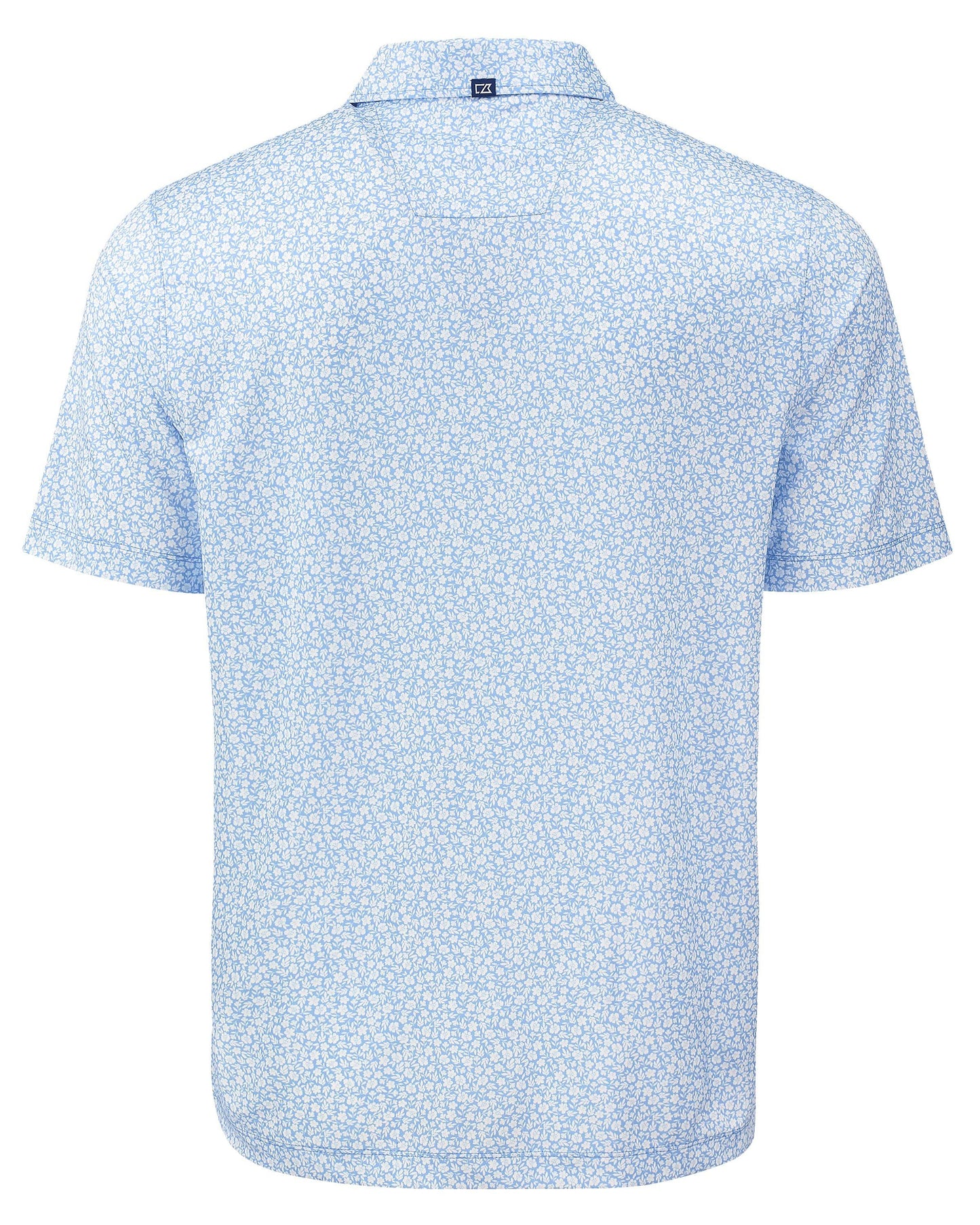 Cutter & Buck Pike Eco Floral Print Polo Atlas Blue - Hajjar's Big & Tall Mens Clothing