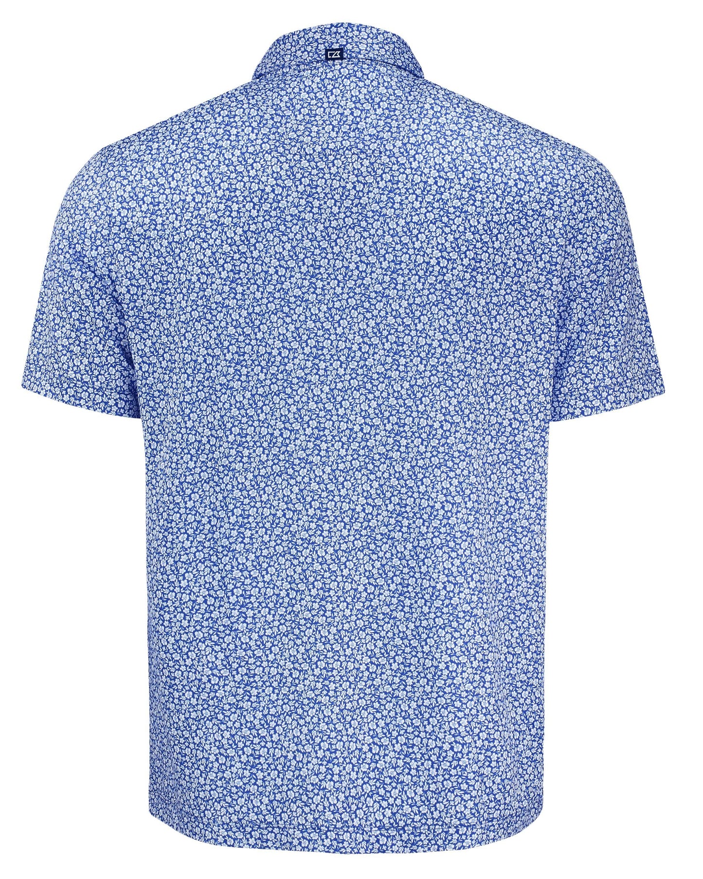 Cutter & Buck Pike Eco Floral Print Polo Chelan Blue - Hajjar's Big & Tall Mens Clothing