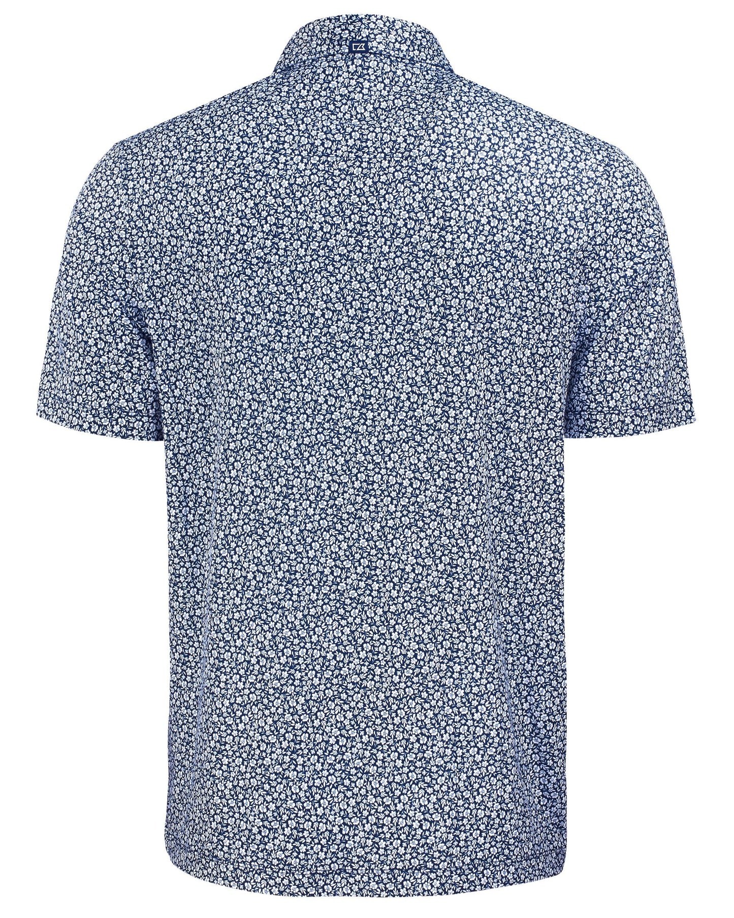 Cutter & Buck Pike Eco Floral Print Polo Navy Blue - Hajjar's Big & Tall Mens Clothing