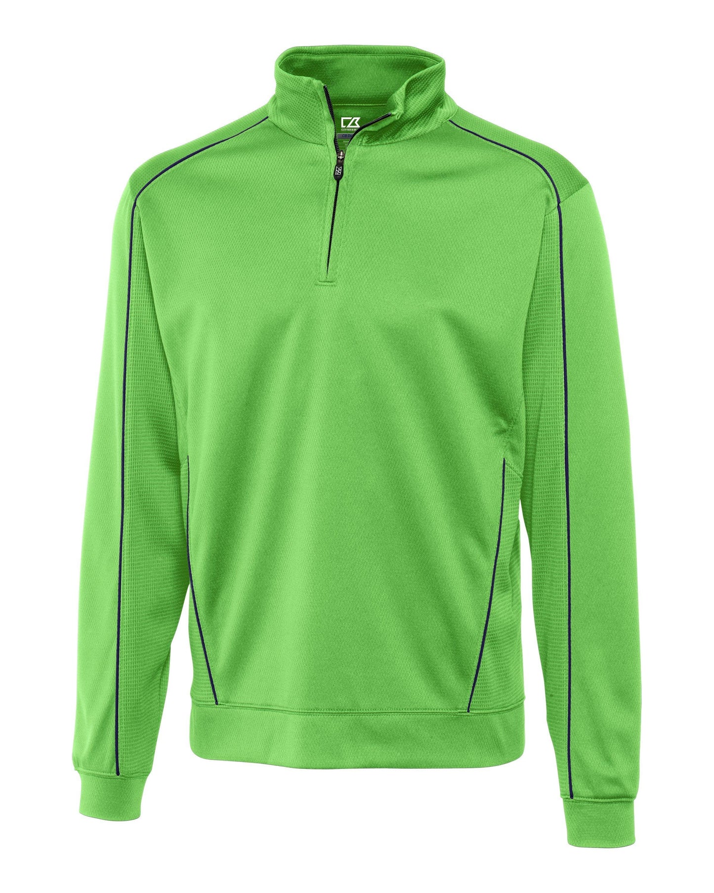 Cutter & Buck DryTec Edge Half Zip Green/Navy Blue - Hajjar's Big & Tall Mens Clothing