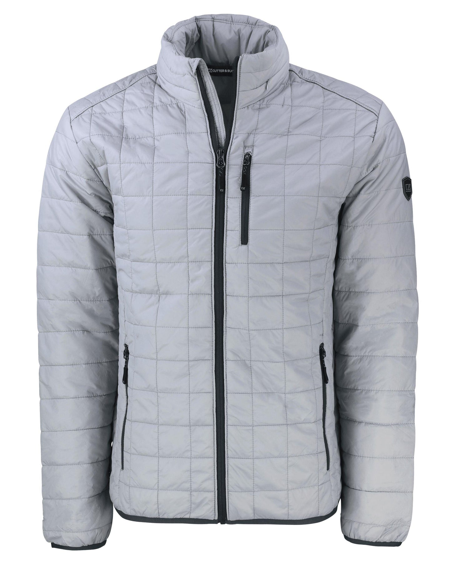 Cutter & Buck Rainier PrimaLoft Eco Insulated Puffer Jacket Polished Grey - Hajjar's Big & Tall Mens Clothing