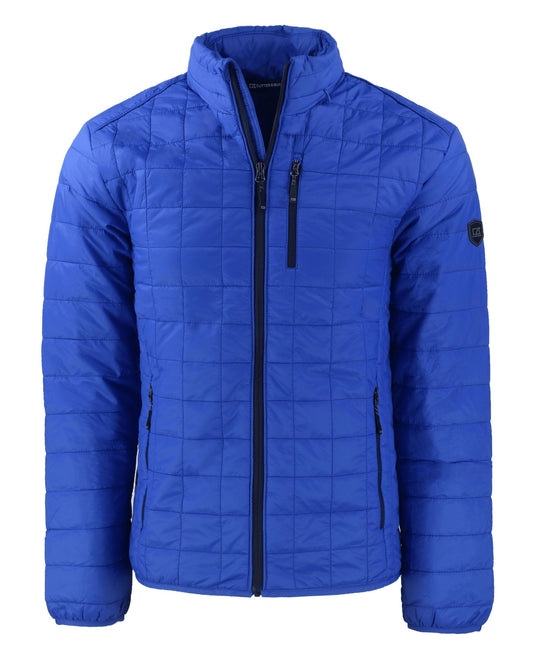 Cutter & Buck Rainier PrimaLoft Eco Insulated Puffer Jacket Royal Blue - Hajjar's Big & Tall Mens Clothing