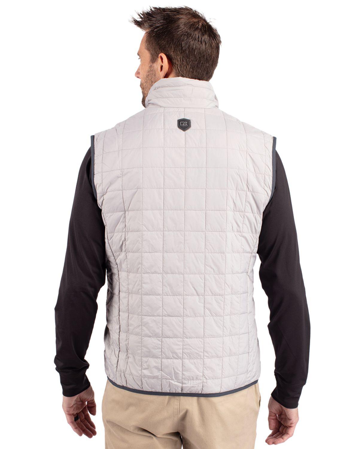 Cutter & Buck Rainier PrimaLoft Eco Insulated Full Zip Puffer Vest Polished - Hajjar's Big & Tall Mens Clothing