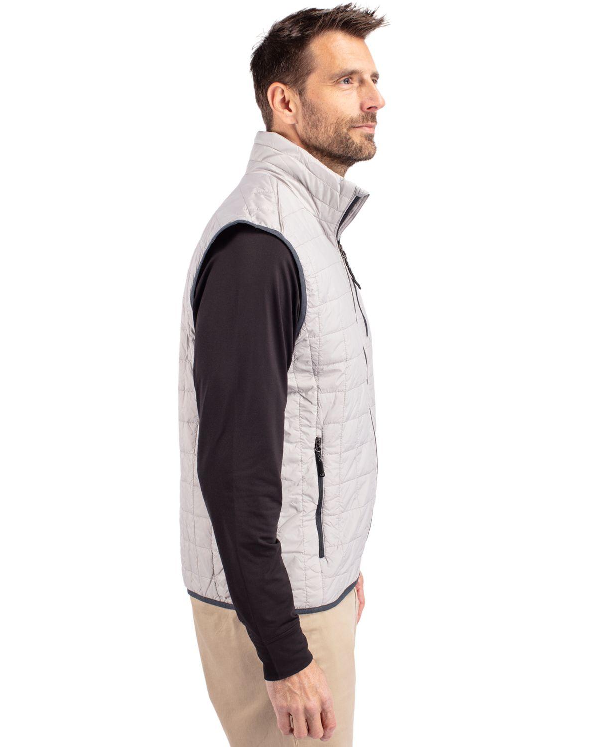 Cutter & Buck Rainier PrimaLoft Eco Insulated Full Zip Puffer Vest Polished - Hajjar's Big & Tall Mens Clothing